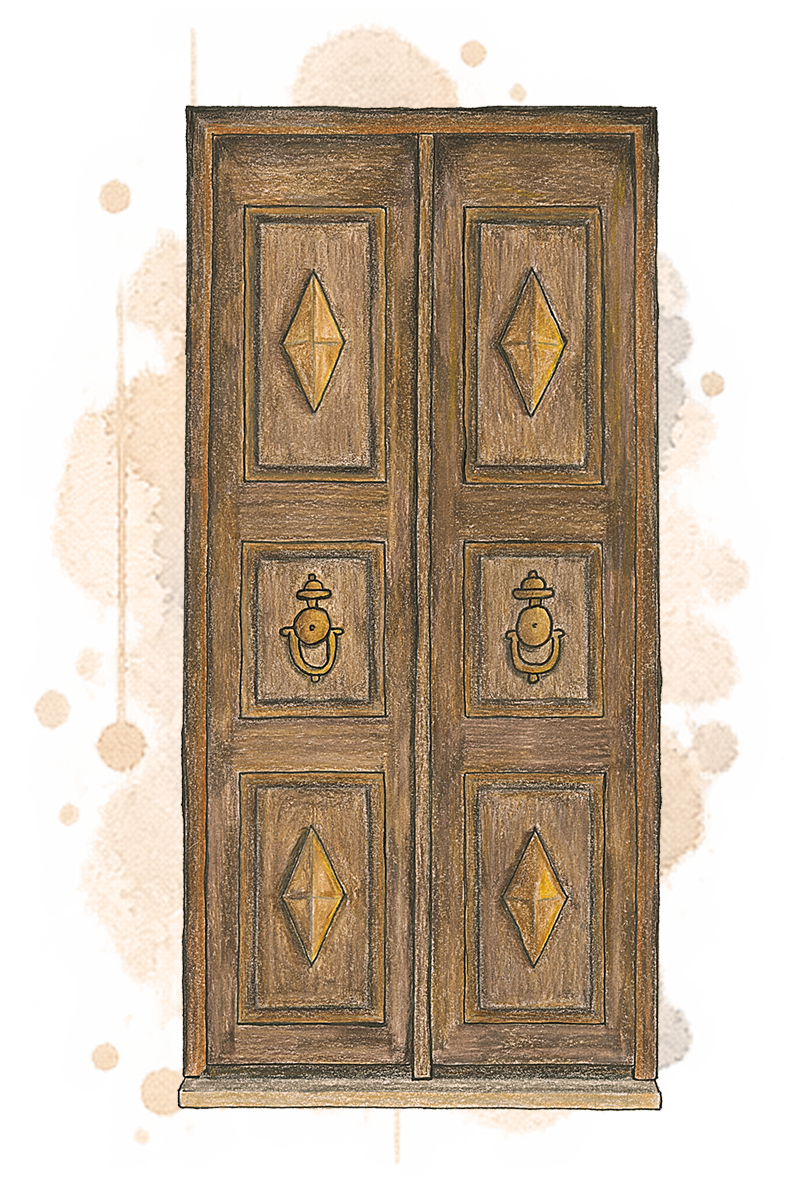 Hand-drawn door of Beit Nassan